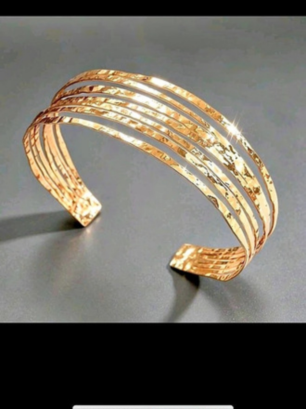 Gold-Tone Multi-Band Cuff Bracelet